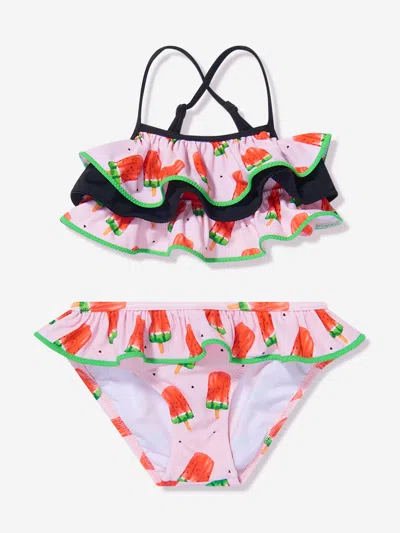 Nessi Byrd Watermelon-print Frilled Two-piece In Multicoloured