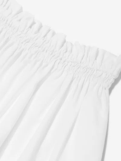 Fendi Girls Cotton Logo Skirt In White