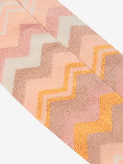 Missoni Girls Zigzag Socks In Pink