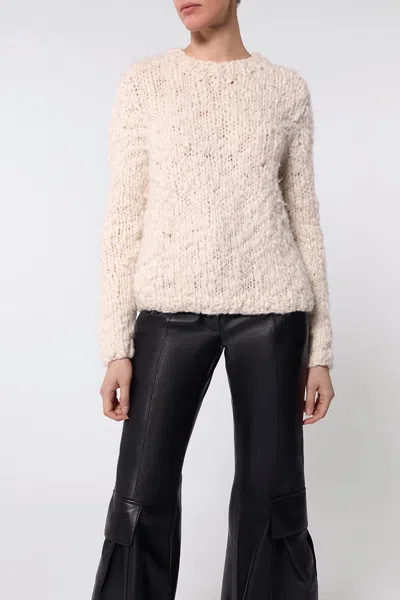 Gabriela Hearst Dalton Knit Sweater In Ivory Welflame Cashmere In Ivory