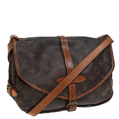 Pre-owned Louis Vuitton Saumur Brown Canvas Shoulder Bag ()
