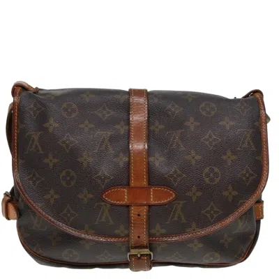 Pre-owned Louis Vuitton Saumur Brown Canvas Shoulder Bag ()