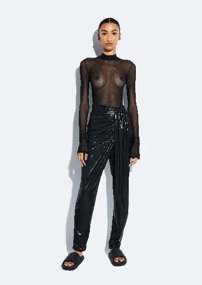 Lapointe Coated Jersey Draped Pant In Black