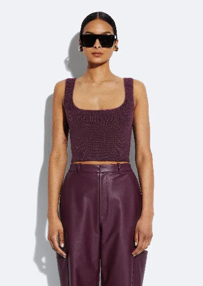 Lapointe Merino Cropped Tank In Mulberry