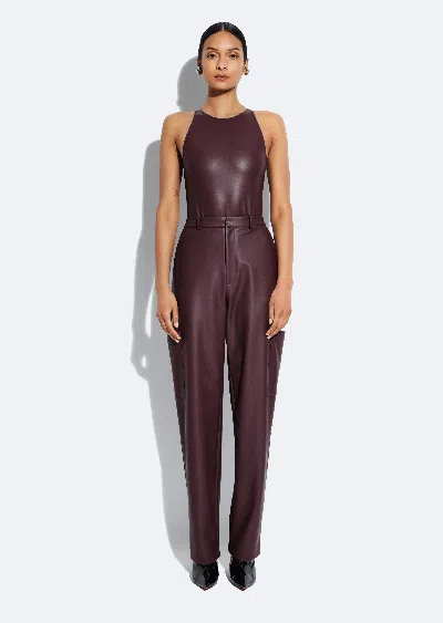 Lapointe Stretch Faux Leather Tapered Trouser In Mulberry