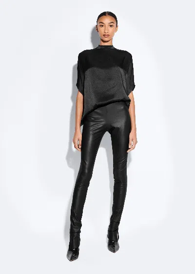 Lapointe Stretch Faux Leather Split Hem Legging In Black