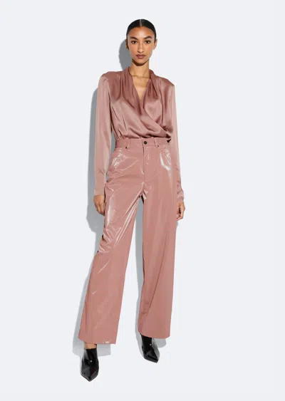 Lapointe Vinyl Straight Leg Pant In Mauve