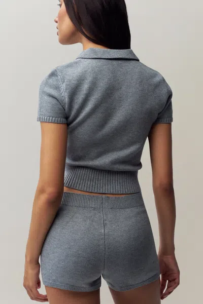 Danielle Guizio Ny Calesia Knit Short In Heather Grey