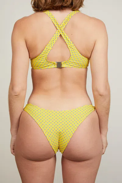 Shop Bcap Luz Bikini Top In Yellow Polka Dot