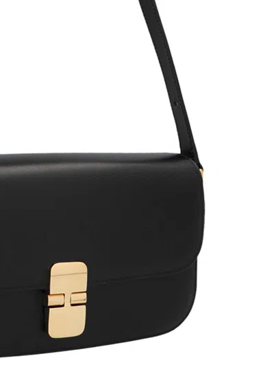 Apc A.p.c. Grace Leather Crossbody Bag In Black