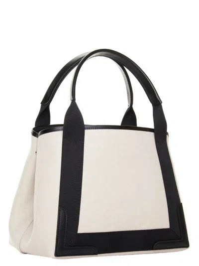 Balenciaga Md Navy Cabas Canvas Tote Bag