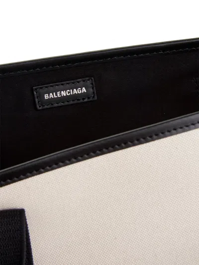 Balenciaga Md Navy Cabas Canvas Tote Bag