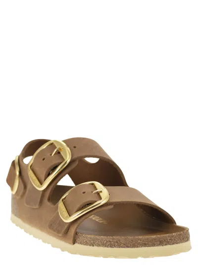 Birkenstock Milano Big Buckle Sandals In Gold