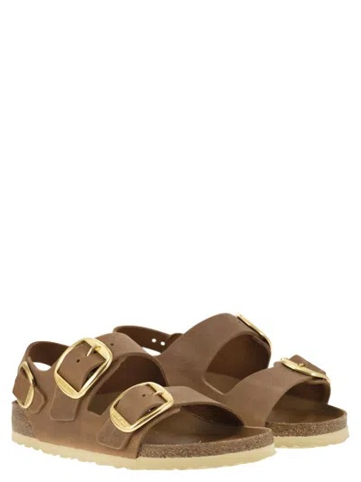 Birkenstock Milano Big Buckle Sandals In Gold