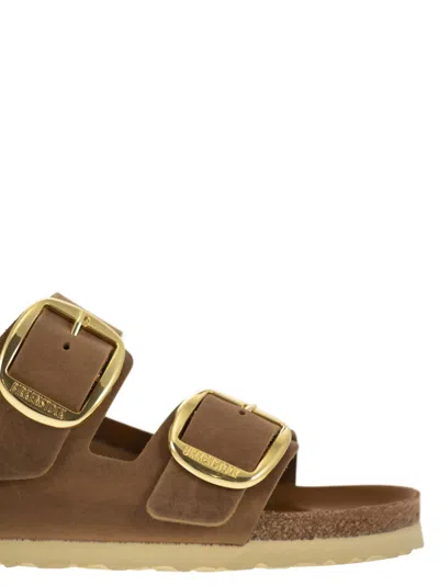 Birkenstock Milano Big Buckle Sandals In Gold