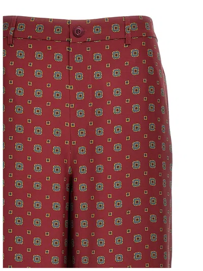 Moschino Silk Pants With Graphic Pattern