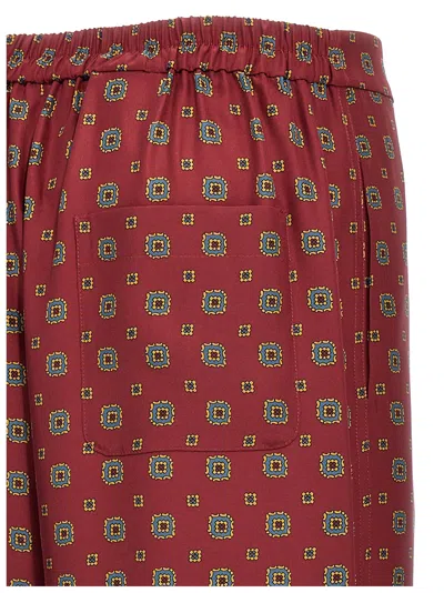 Moschino Silk Pants With Graphic Pattern