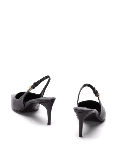 Dolce & Gabbana Tortoiseshell-print Patent Leather Slingbacks In Black