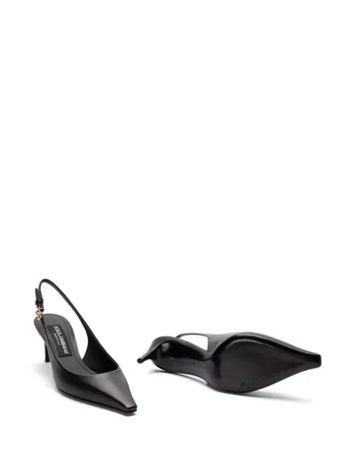 Dolce & Gabbana Tortoiseshell-print Patent Leather Slingbacks In Black