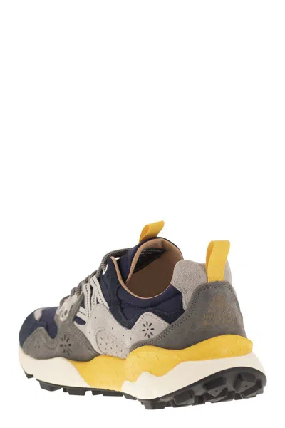 Flower Mountain Yamano 3 - Sneakers In Suede And Technical Fabric In Blue
