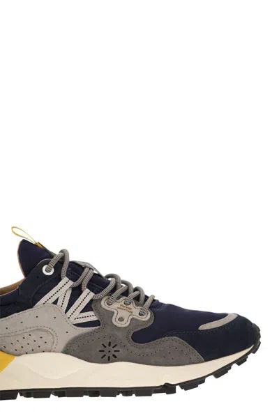 Flower Mountain Yamano 3 - Sneakers In Suede And Technical Fabric In Blue