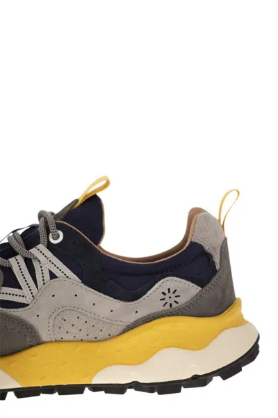 Flower Mountain Yamano 3 - Sneakers In Suede And Technical Fabric In Blue