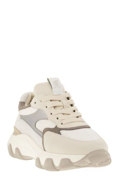 Shop Hogan Hyperactive - Leather And Fabric Trainers In White