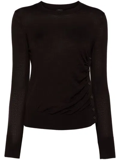 Shop Pinko Brown Wool Diraspatura Sweater With Buttons