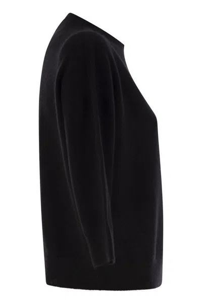 Vanisé Cashmere Crop Sweater In Black