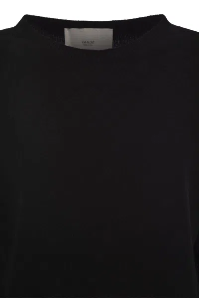 Vanisé Cashmere Crop Sweater In Black