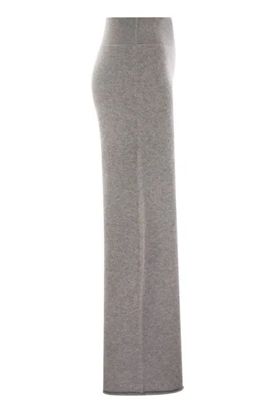 Shop Vanisé Cashmere Wide-leg Trousers In Grey