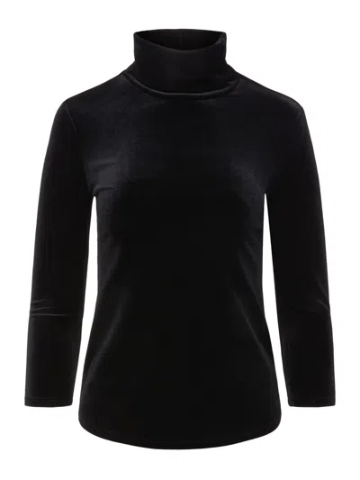 L Agence Aja Tortoiseshell Print Jersey Turtleneck Top In Black