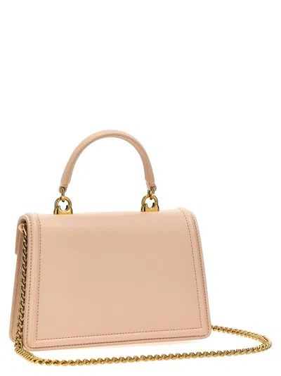 Dolce & Gabbana Devotion Small Leather Handbag In Pink