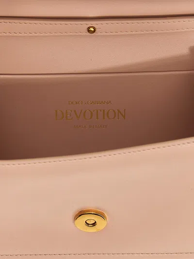 Dolce & Gabbana Devotion Small Leather Handbag In Pink