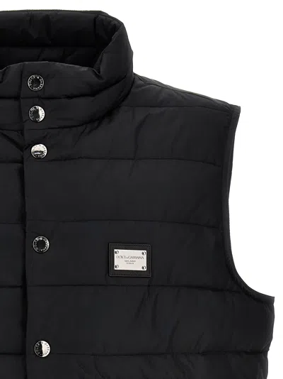 Dolce & Gabbana Black Padded Vest Jacket