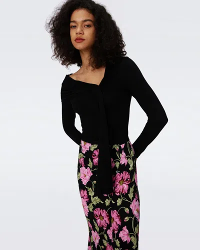 Shop Diane Von Furstenberg Whitley Skirt By  In Size Xl In Hendrix Floral Pink