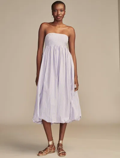 Lucky Brand Stripe Strapless Bubble Hem Maxi Dress In Multi