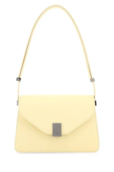 Lanvin Pastel Yellow Leather Concerto Shoulder Bag In Yellow