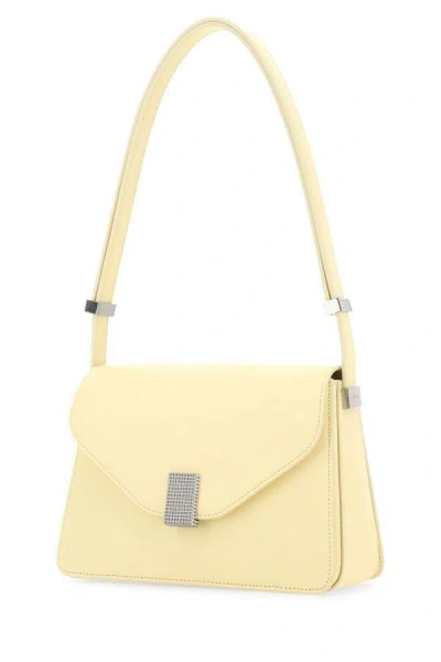 Lanvin Pastel Yellow Leather Concerto Shoulder Bag In Yellow