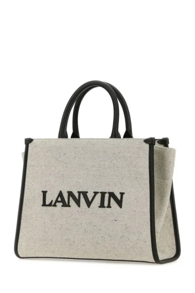 Lanvin Two-tone Canvas Small In & Out Shopping Bag In Multicolor