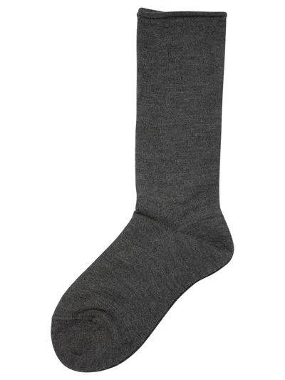 Shop Brunello Cucinelli Stretch Cashmere Knit Socks In Grey