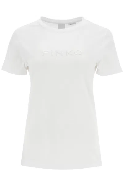 Shop Pinko T Shirt A Maniche Corte Con Logo In White