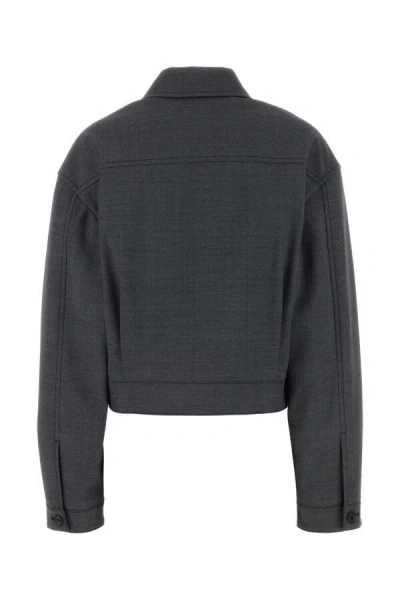 Miu Miu Collared Cropped Glencheck Jacket Long Sleeves In Multicolor