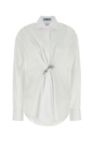 Prada Women's Poplin Shirt In White