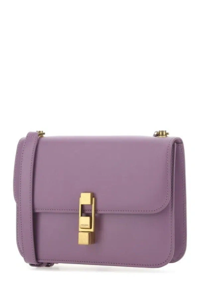 Saint Laurent Women Purple Leather Le Carre Shoulder Bag In Purple