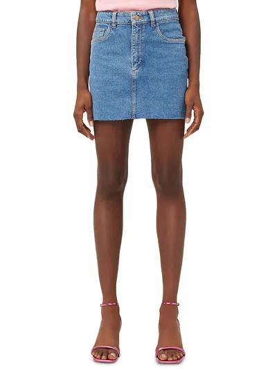 Dl1961 Asra Frayed Hem Denim Skirt In Multi