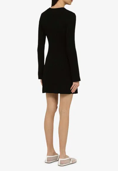 Loulou Studio Amaalia Ribbed Knit Mini Dress In Black