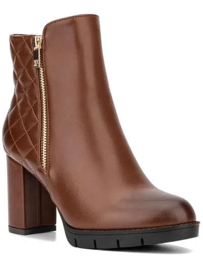 New York And Company Emmalynn Bootie Womens Zipper Man Made Ankle Boots In Green