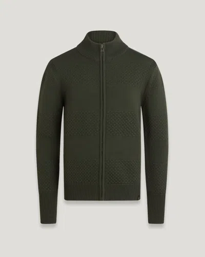 Shop Belstaff Sternway Zip Cardigan In Tile Green