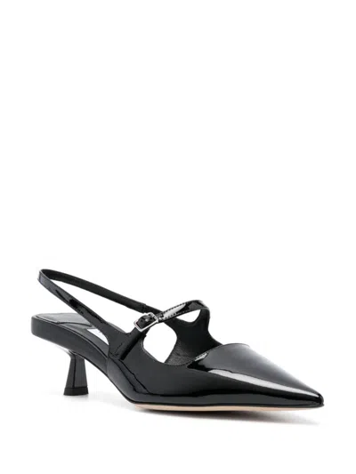 Shop Jimmy Choo Elegant Patent Leather Slingback Pumps 45mm In Black